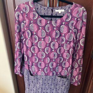 White Stuff Long-Sleeve Cotton Tunic Shirt Sz 8-10